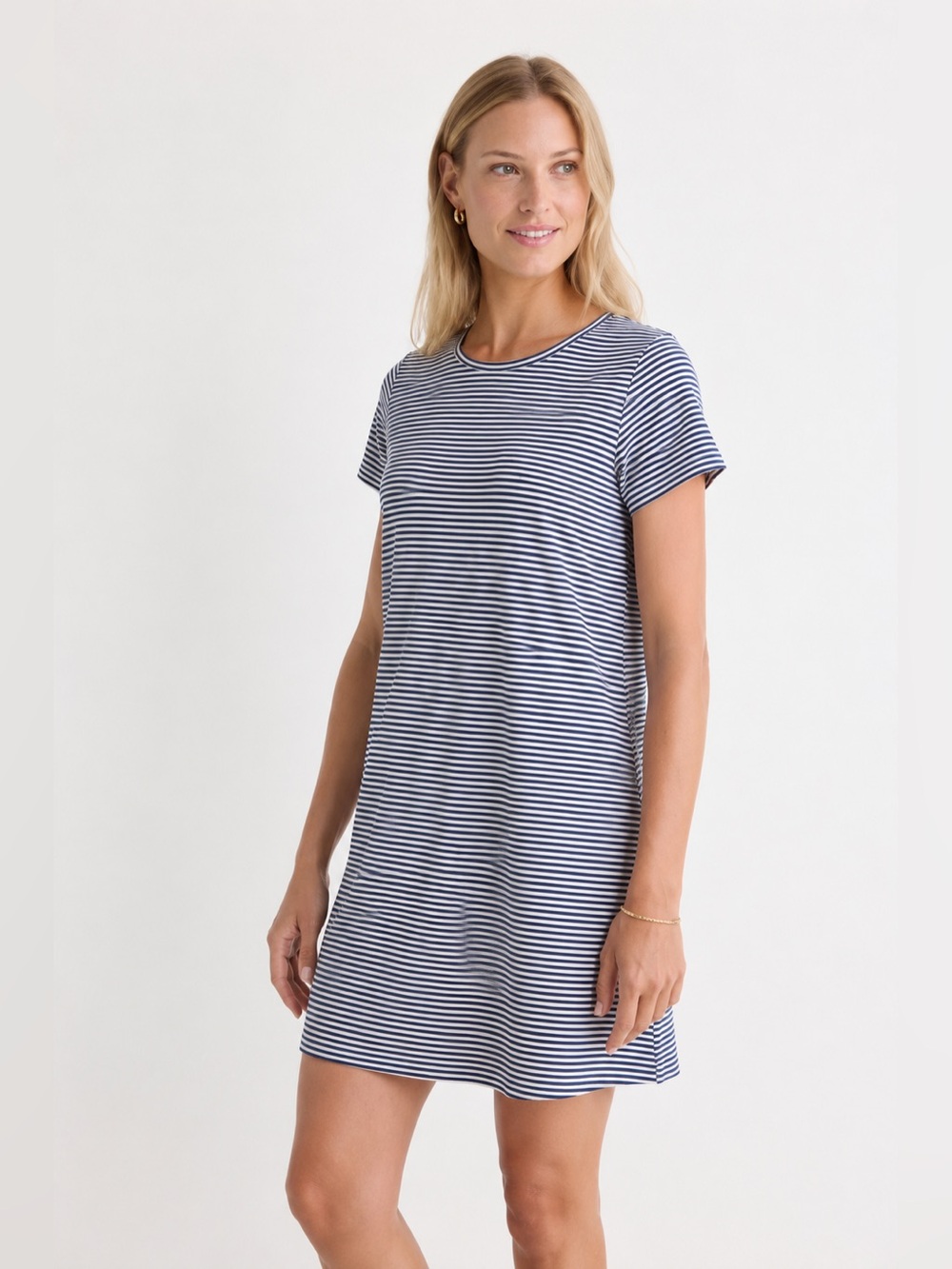 Vineyard Vines Striped Performance T-Shirt Dress Short sleeve navy white *1129